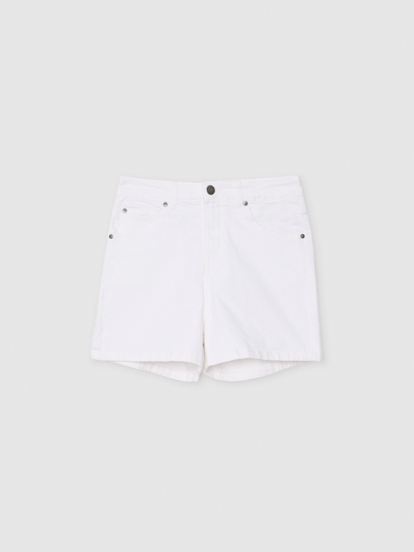  Shorts tiro alto blanco vista frontal