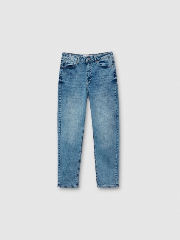 Jeans mom slim cintura alta