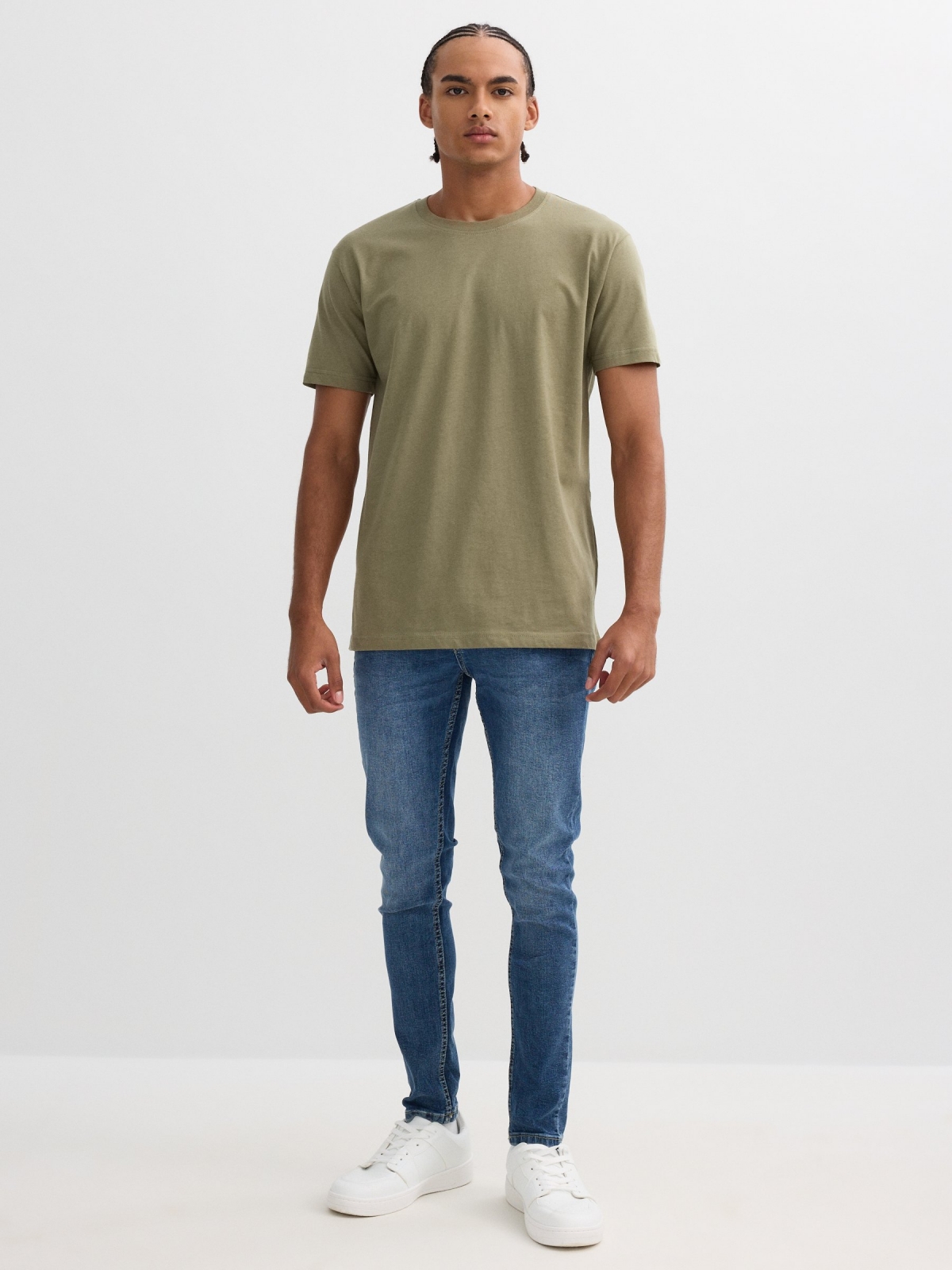 Jeans skinny desgastado azul vista general frontal
