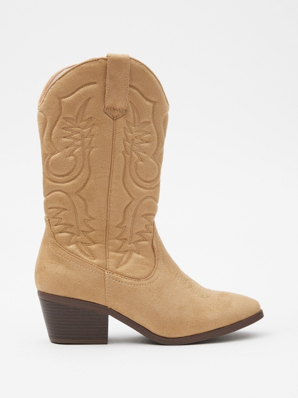 Botins de cowboy bege
