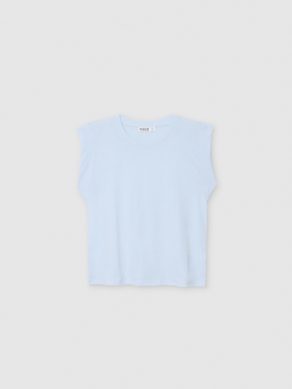  Camiseta sin mangas oversize azul claro vista frontal