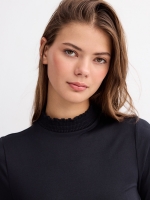 %Pto% Long sleeve mini dress with floral print black
