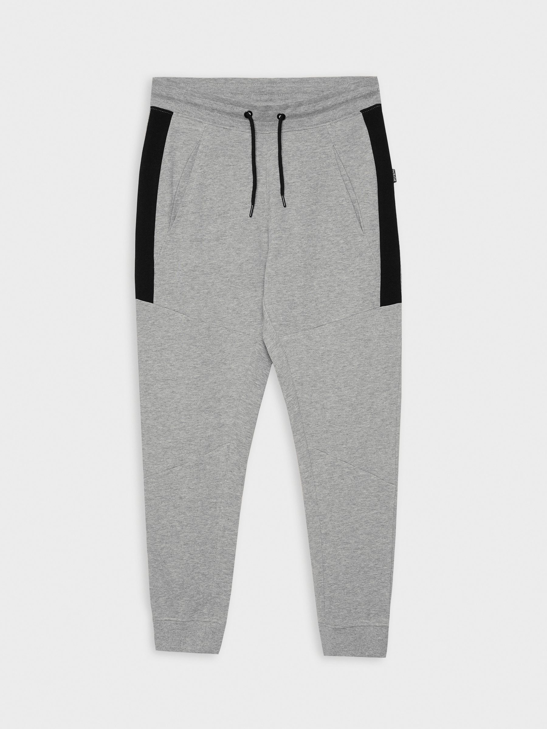 Calças desportivas jogger cinza vista geral frontal