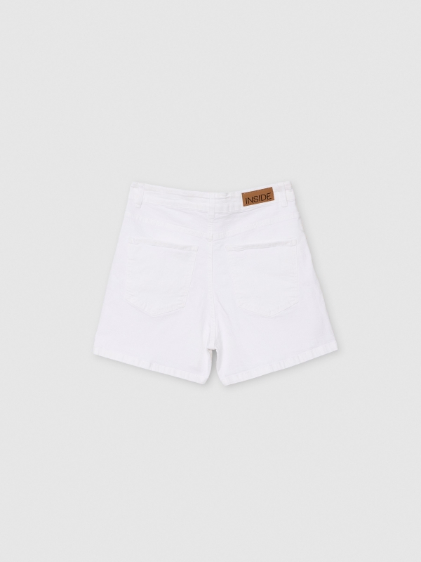 Shorts tiro alto blanco vista trasera