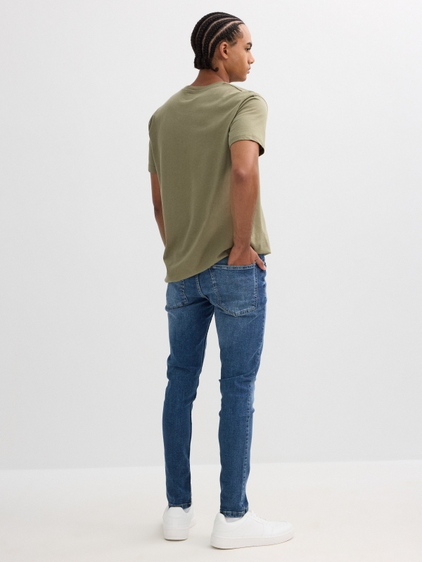 Jeans skinny desgastado azul vista media frontal