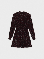 %Pto% Vestido mini flare con gomas negro vista frontal