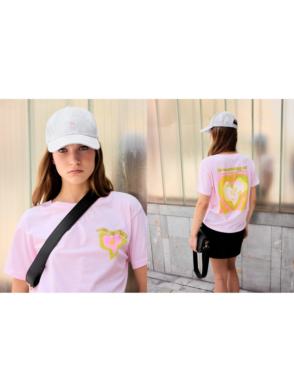 %NewExtra% Camiseta estampado dreams rosa claro