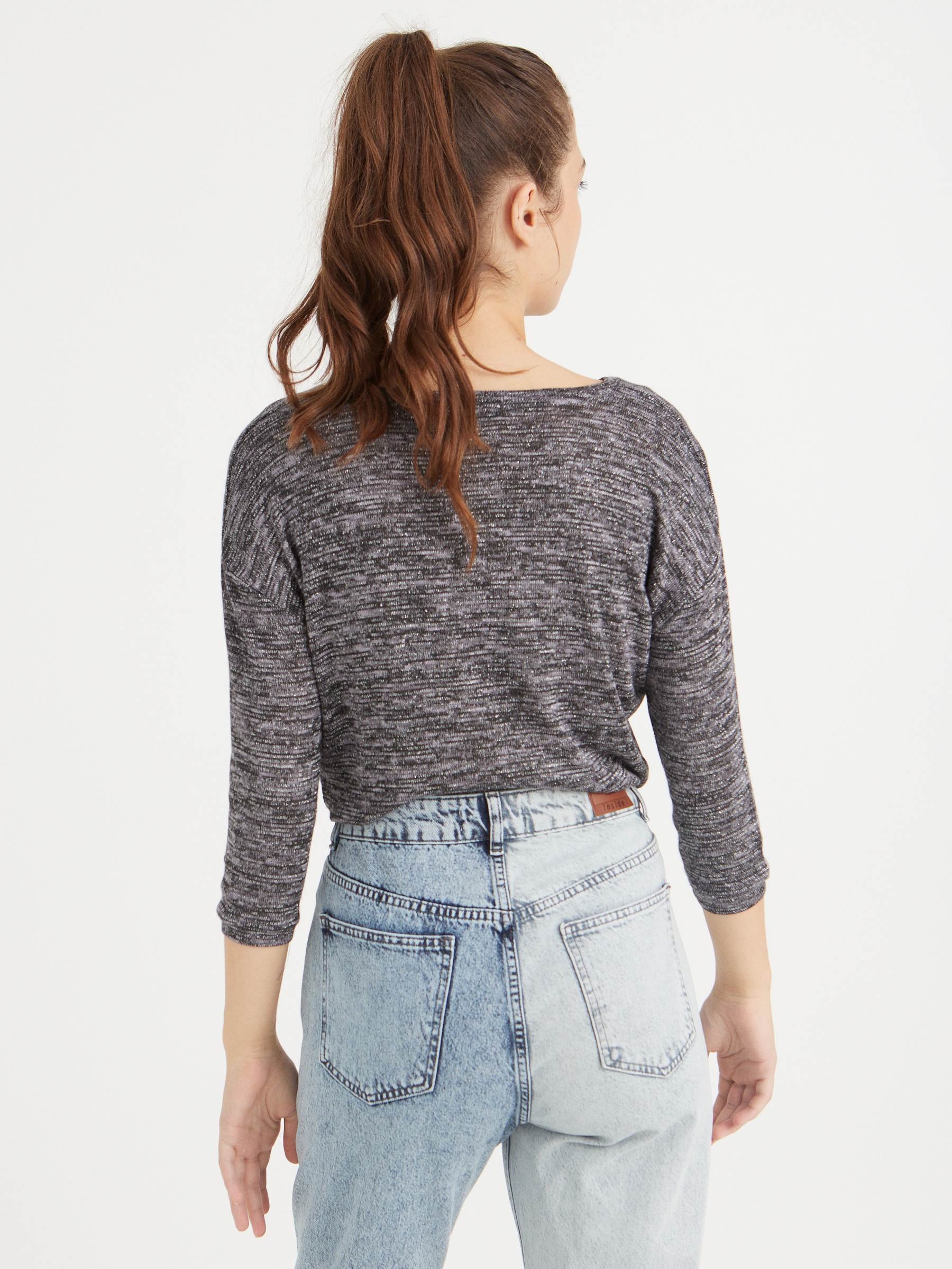 T-shirt marbled in colors dark grey middle front view