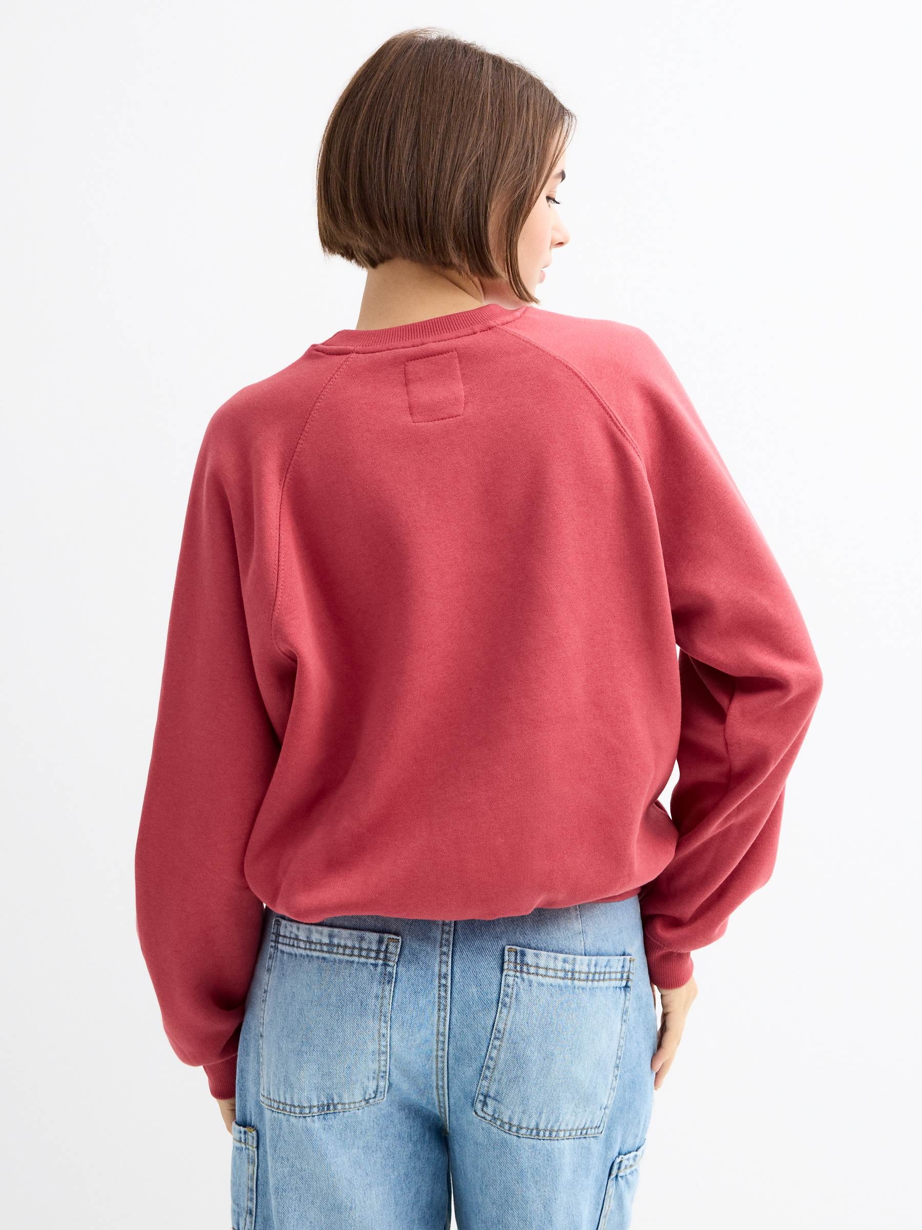 Sweatshirt de gola redonda vermelho mineral vista meia frontal