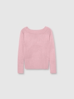 %Pto% Camisola com gola de barco em mármore rosa vista frontal