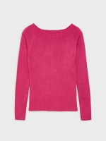 %Pto% Marbled boat sweater fuchsia front view