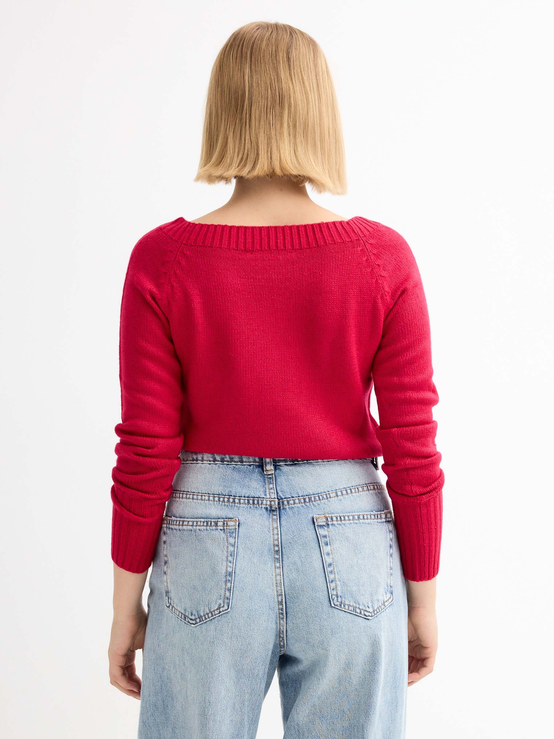 Jersey jaspeado de barco rojo vista media frontal