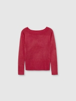 %Pto% Camisola com gola de barco em mármore vermelho vista frontal