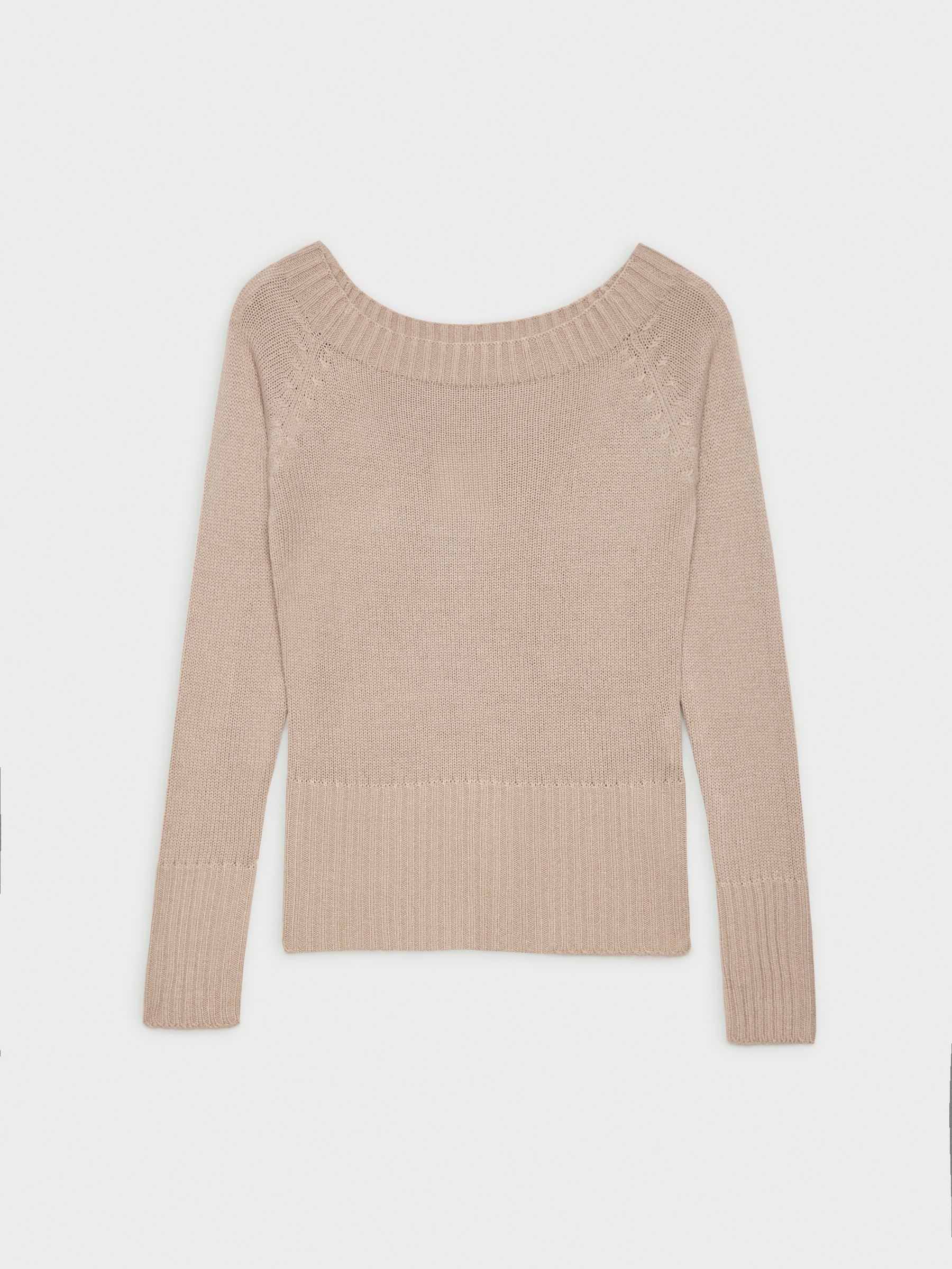 Marbled boat sweater beige middle front view