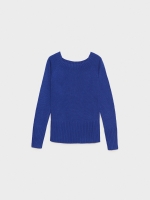 %Pto% Marbled boat sweater indigo blue front view