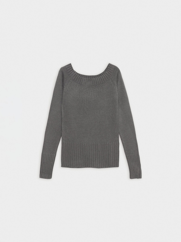  Marbled boat sweater dark grey front view
