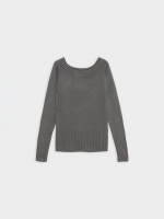 %Pto% Marbled boat sweater dark grey front view