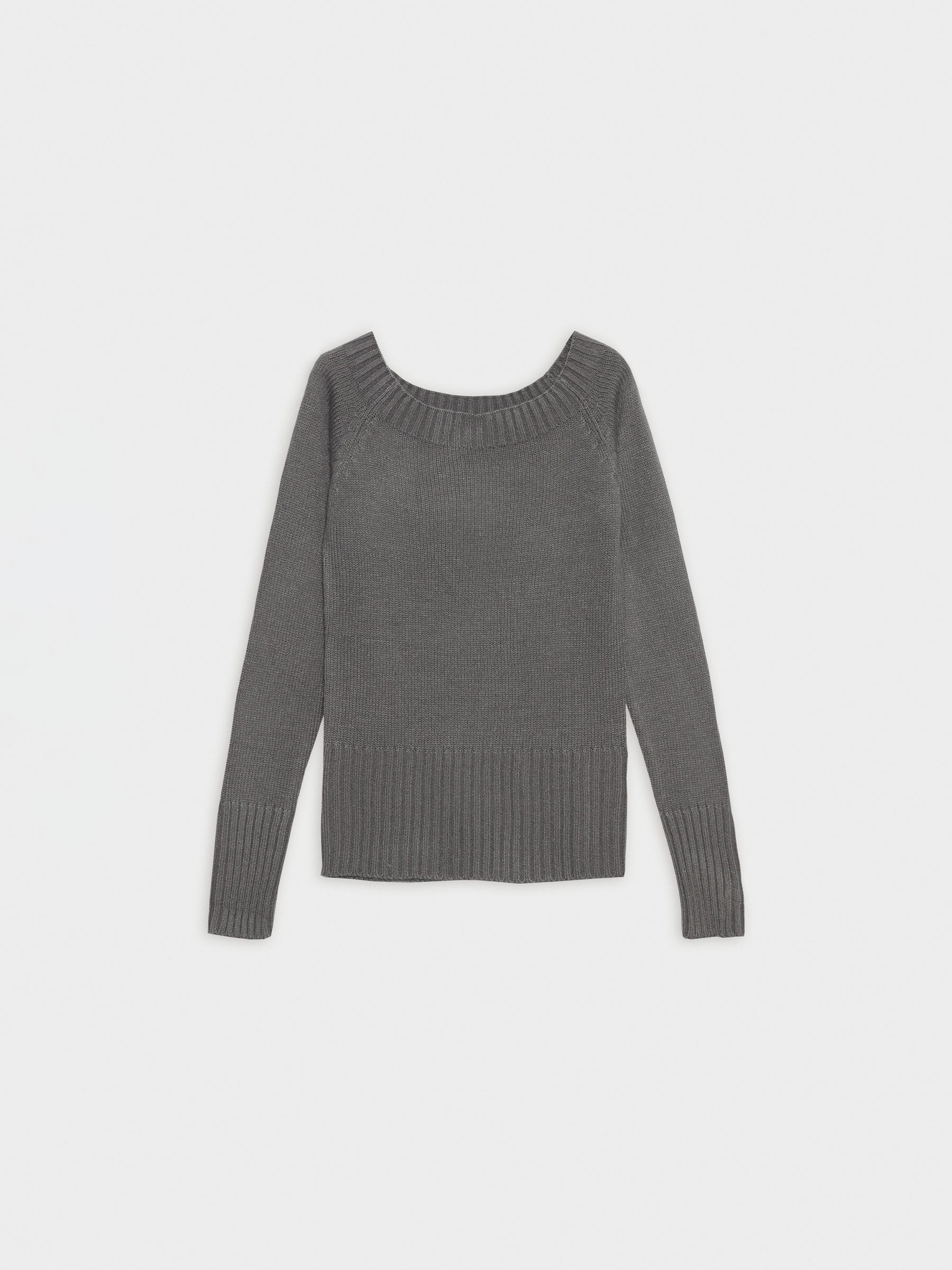 Marbled boat sweater dark grey middle front view