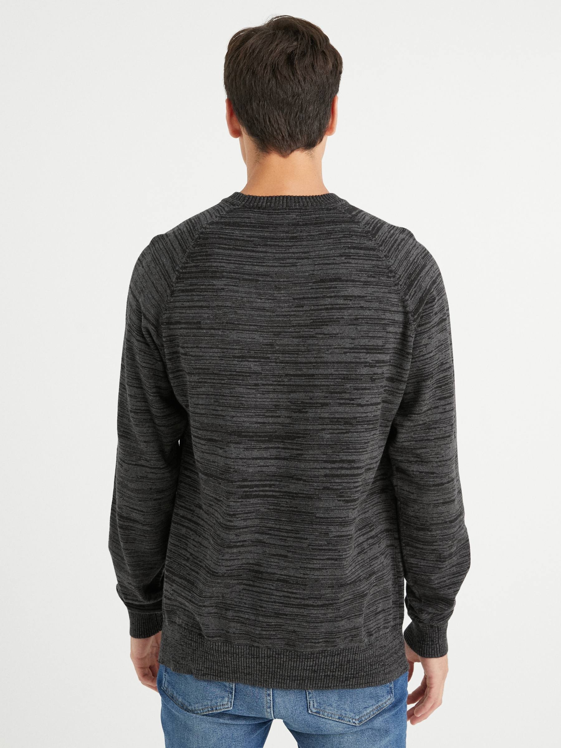 Basic mottled sweater dark grey middle front view