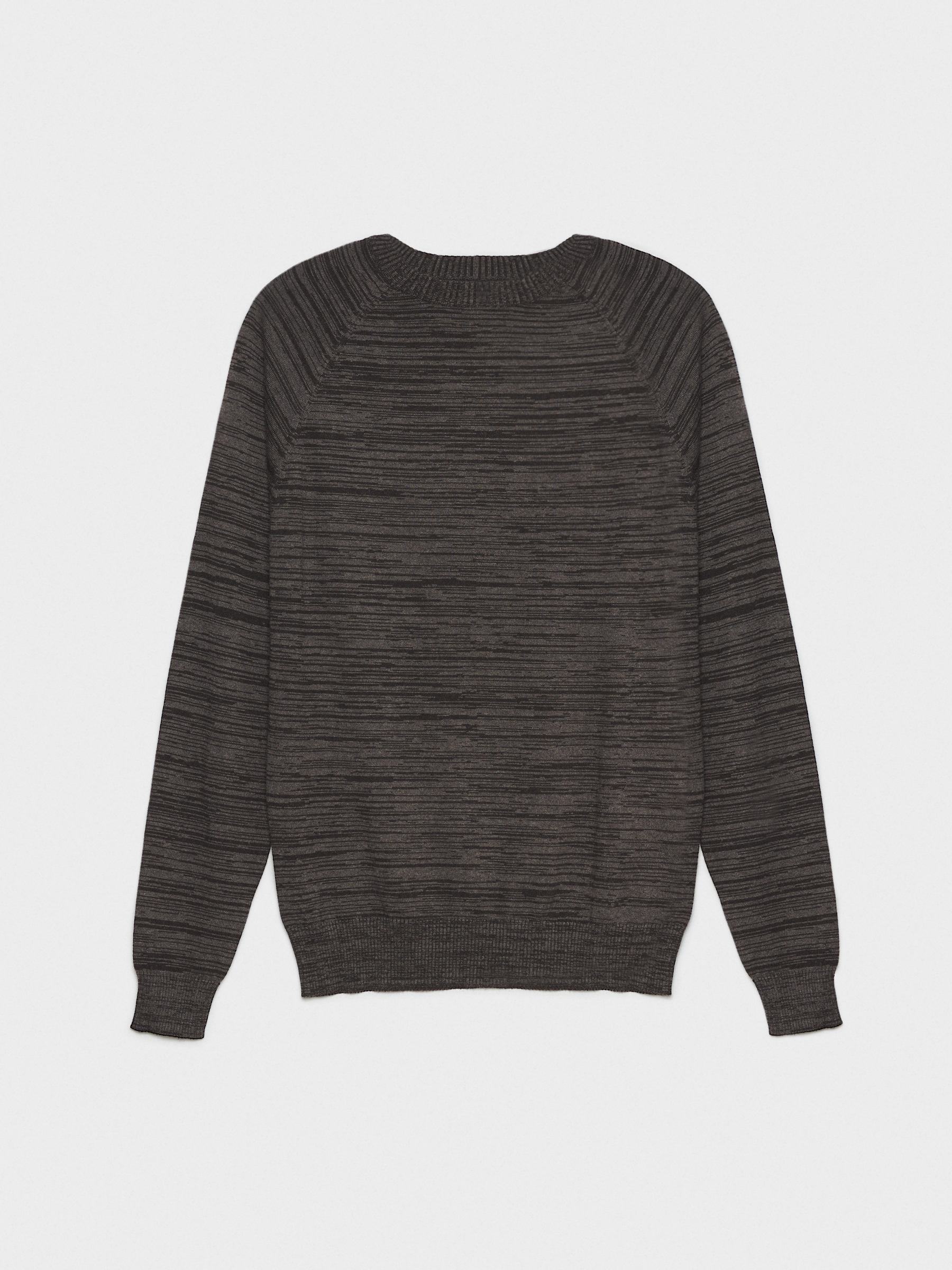 Basic mottled sweater dark grey middle front view
