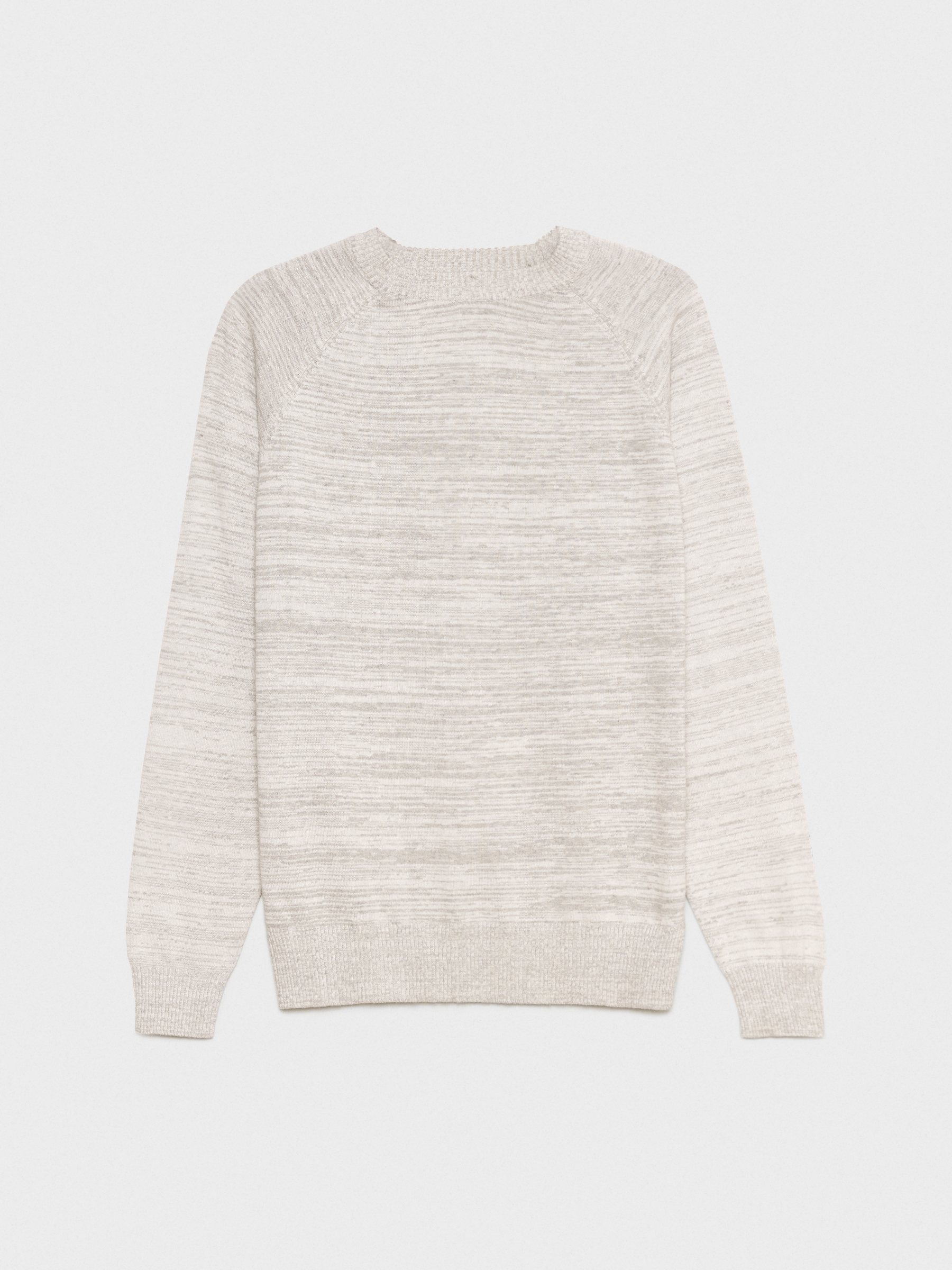 Basic mottled sweater light grey middle front view