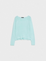 %Pto% Basic crew neck sweater blue front view