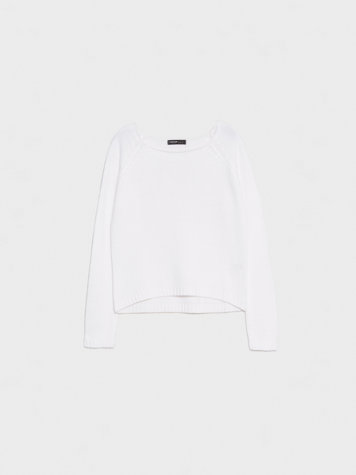 %Pto% Camisola básica com gola redonda branco vista frontal