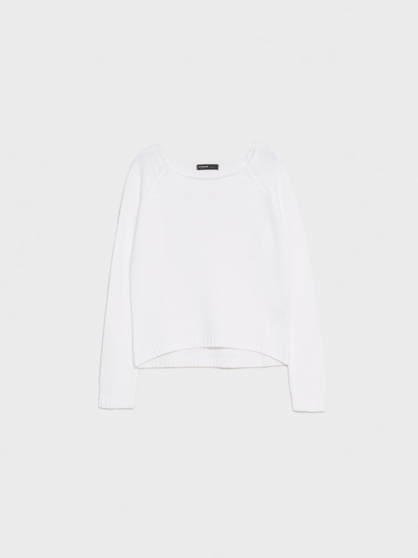  Basic crew neck sweater white front view