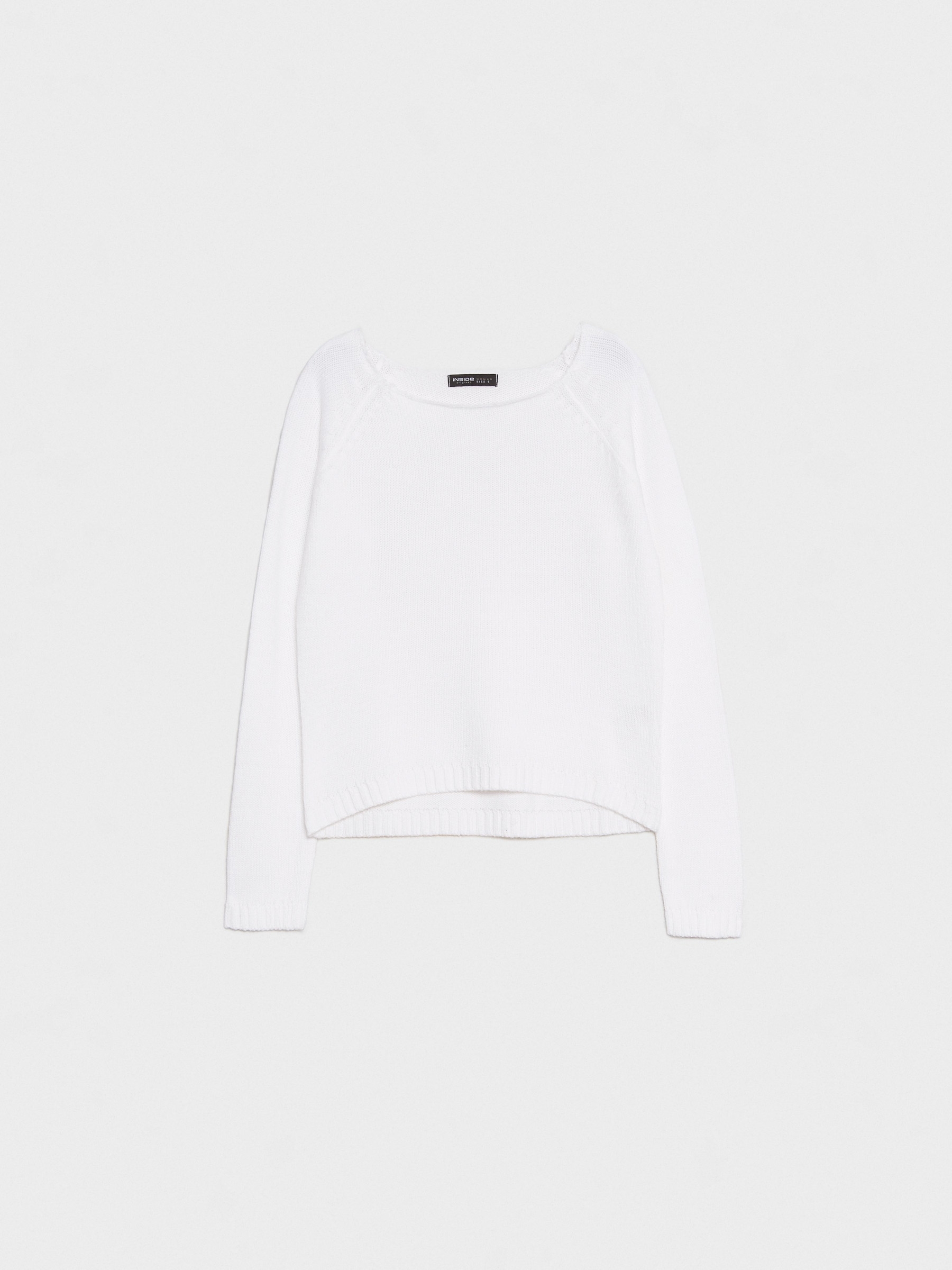 Jersey básico de cuello redondo blanco vista media frontal