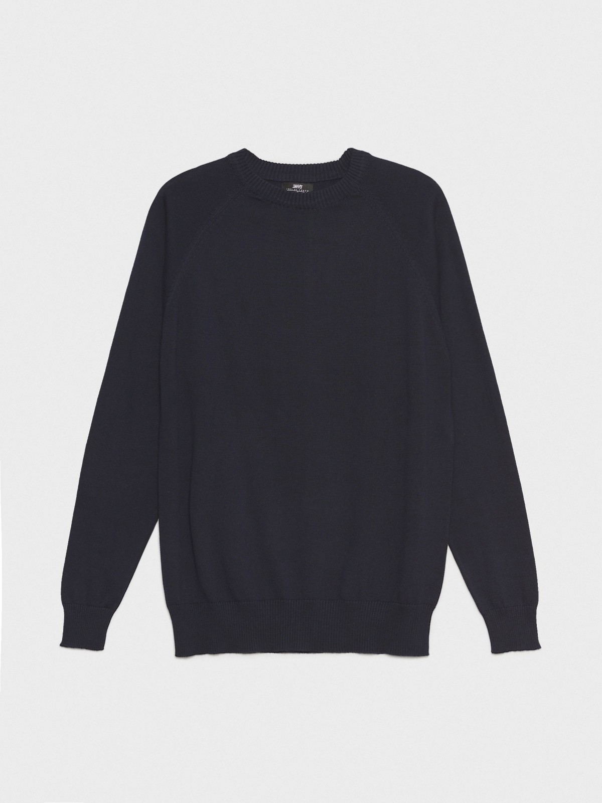 %Pto% Plain sweater round neck navy front view