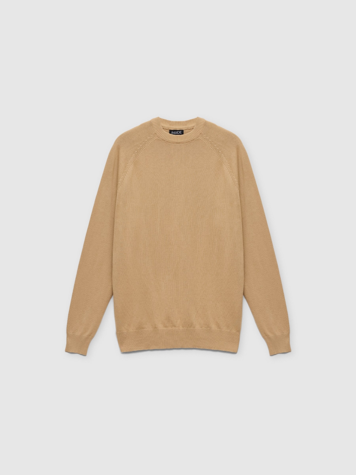 %Pto% Plain sweater round neck sand front view