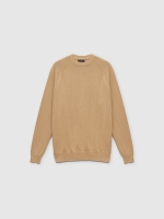 %Pto% Plain sweater round neck sand front view