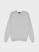 %Pto% Jerey de rayas con coderas gris melange