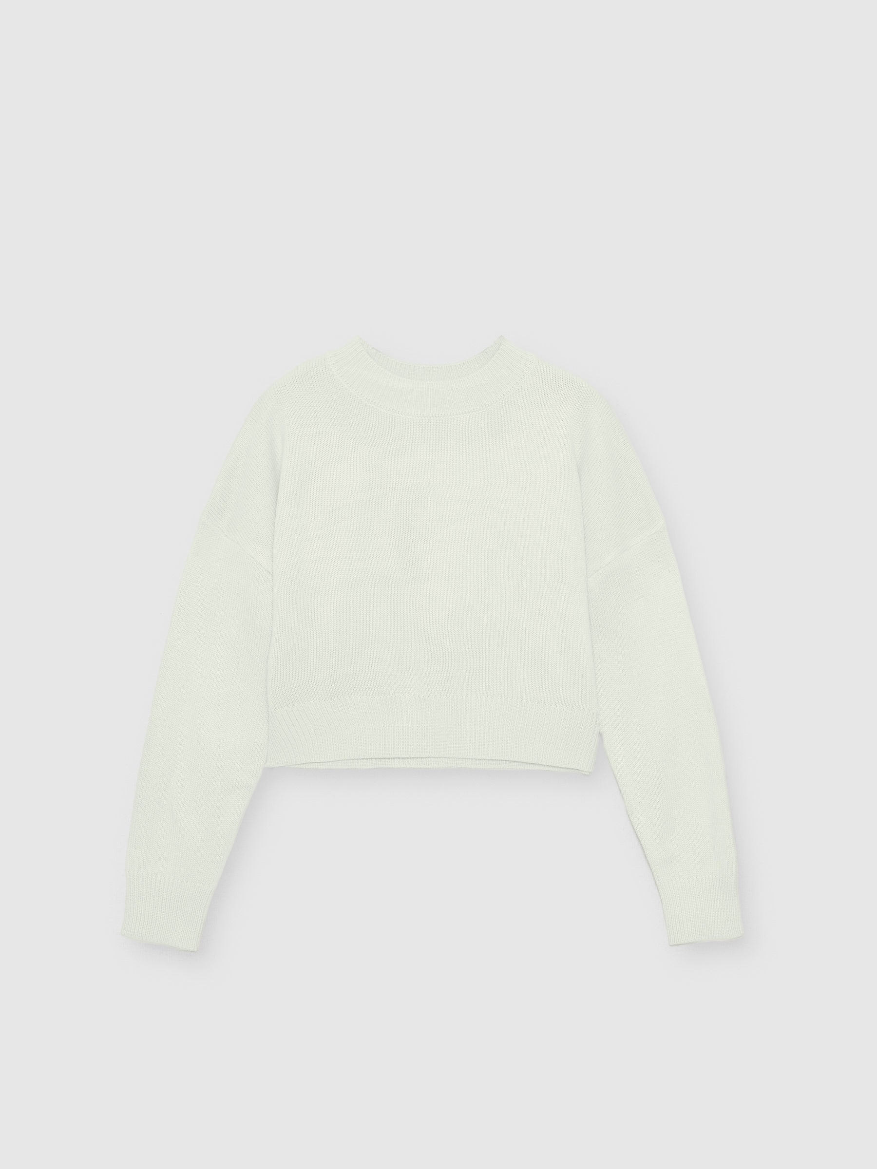 Crewneck jumper off white middle front view