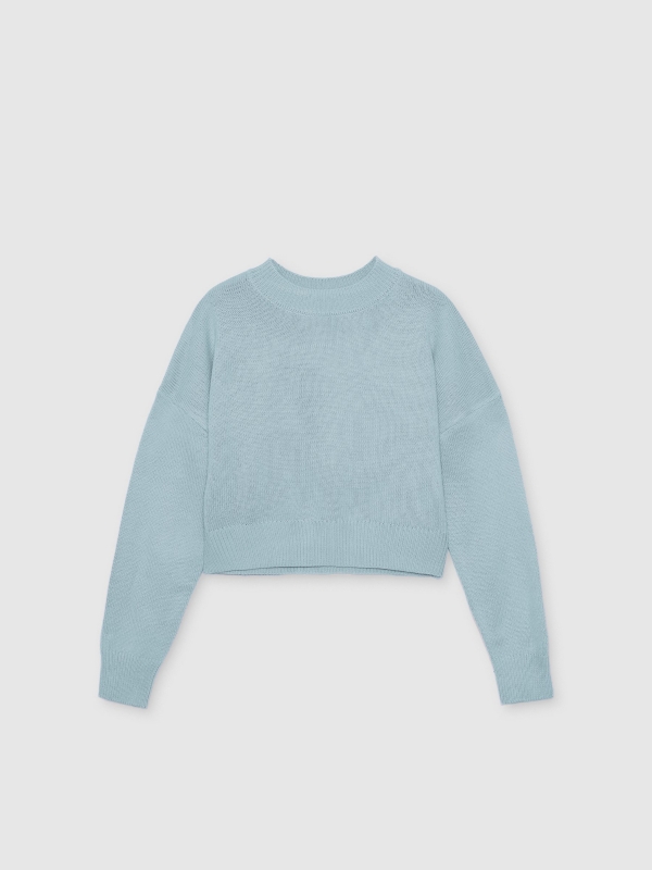  Crewneck jumper sky blue front view