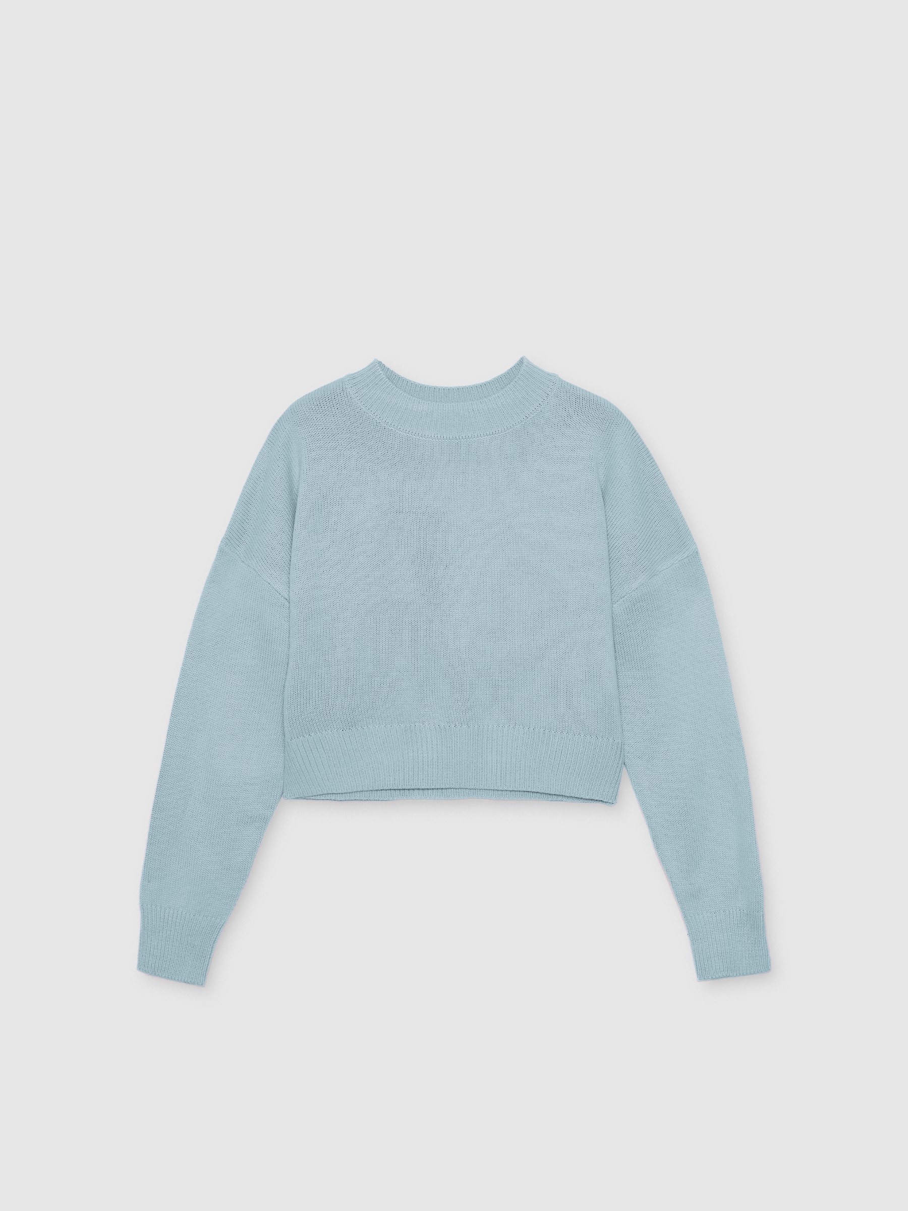 Crewneck jumper sky blue middle front view