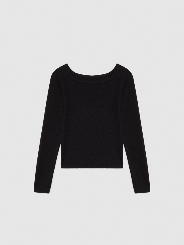  Jersey bardot rayas negro vista frontal