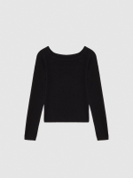 %Pto% Jersey bardot rayas negro vista frontal