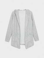 %Pto% Chaqueta de punto abierta gris medio