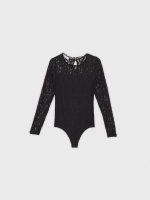 %Pto% Body de renda para lingerie preto