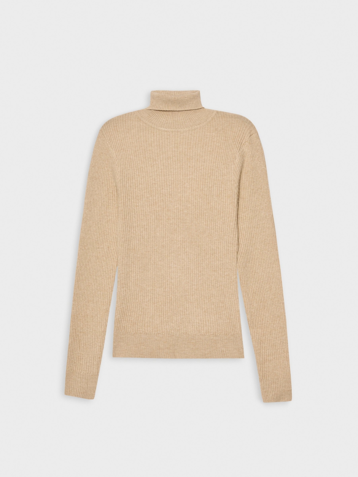 %Pto% Basic turtleneck sweater dark brown front view