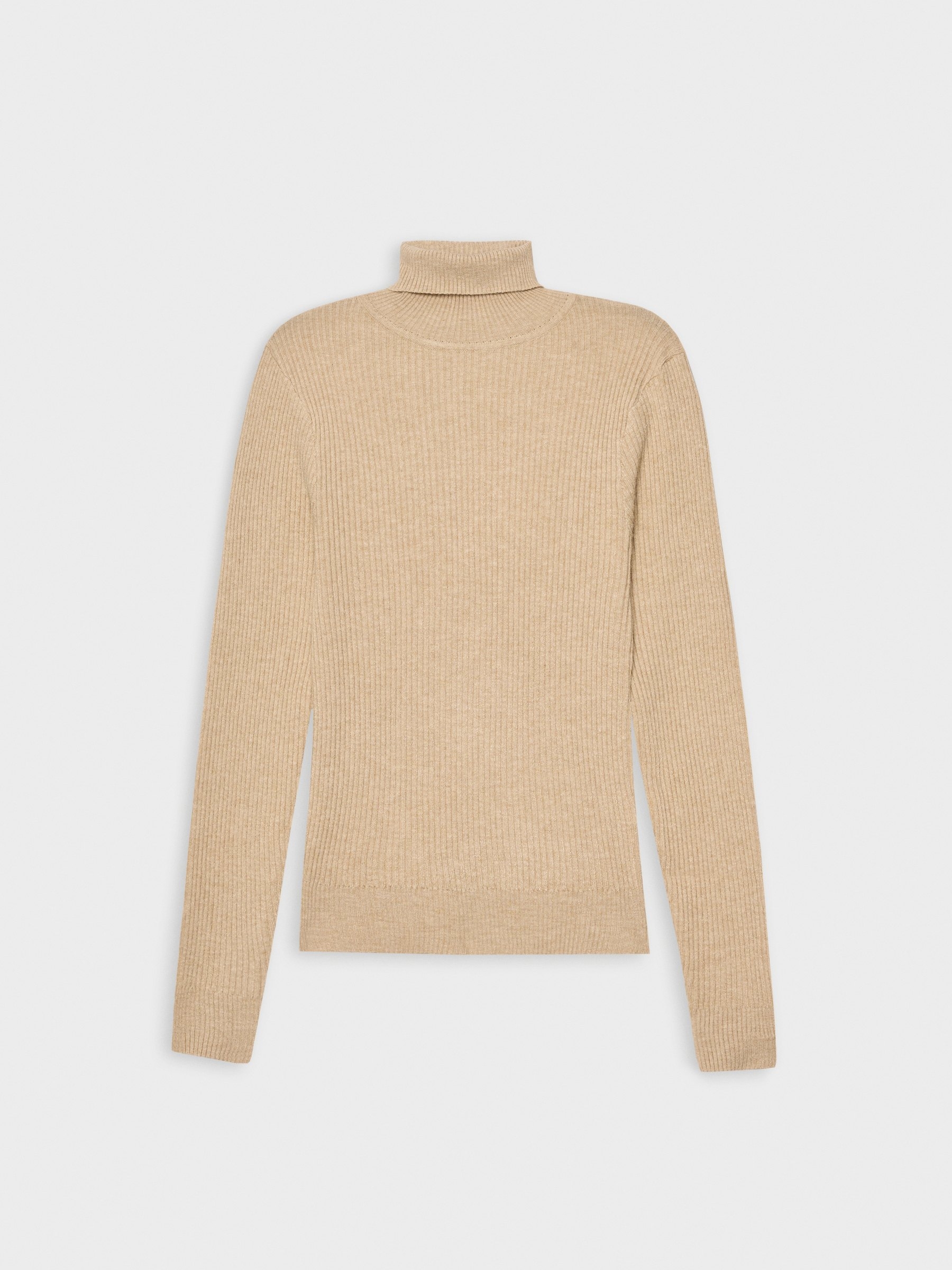 Basic turtleneck sweater dark brown middle front view