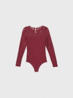 %Pto% Body de encaje lencero granate