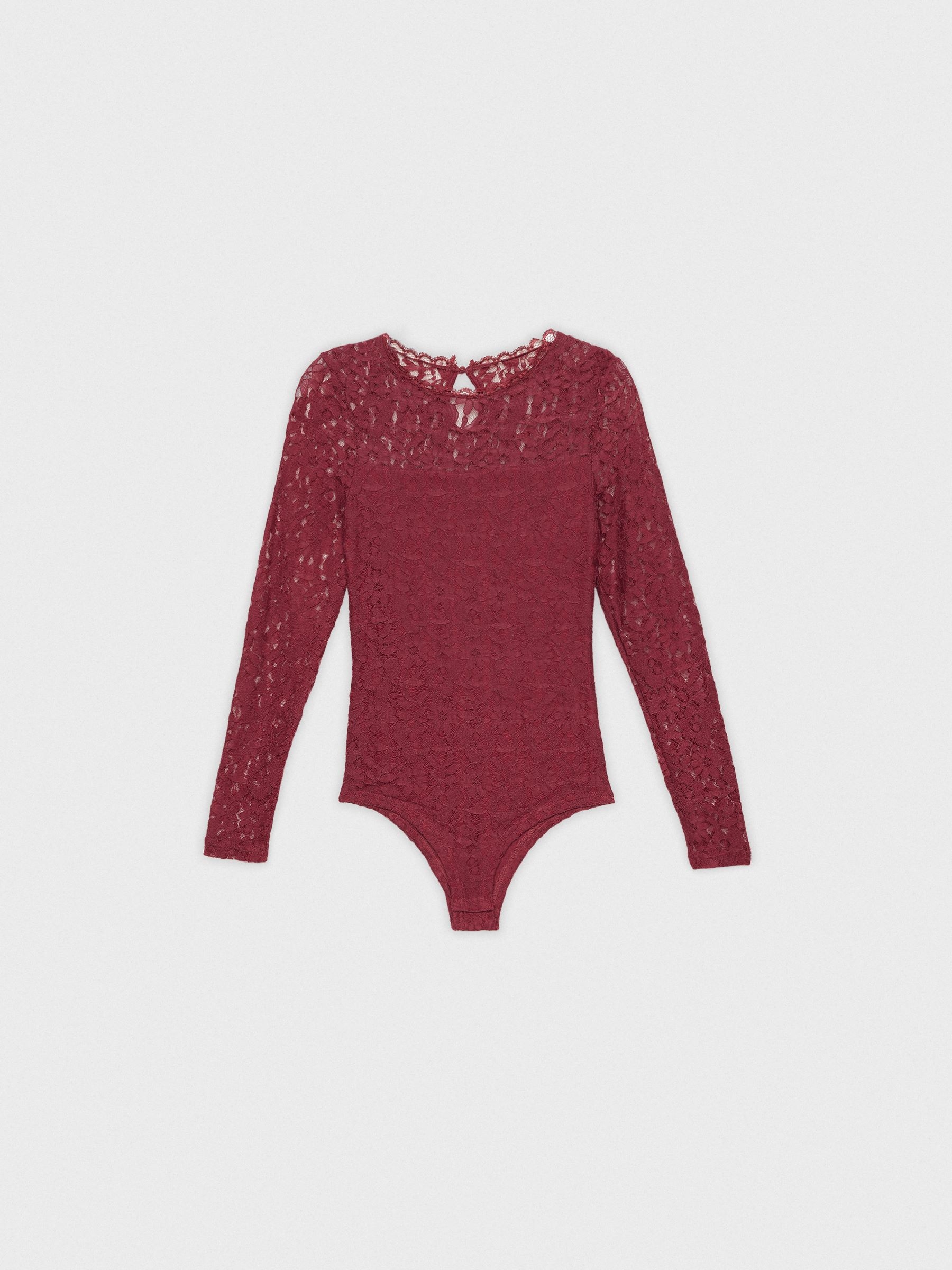 Body de renda para lingerie granada vista meia frontal