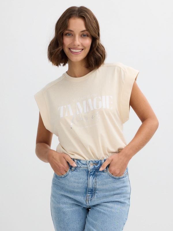 Camiseta sin mangas rib Paris arena vista media frontal