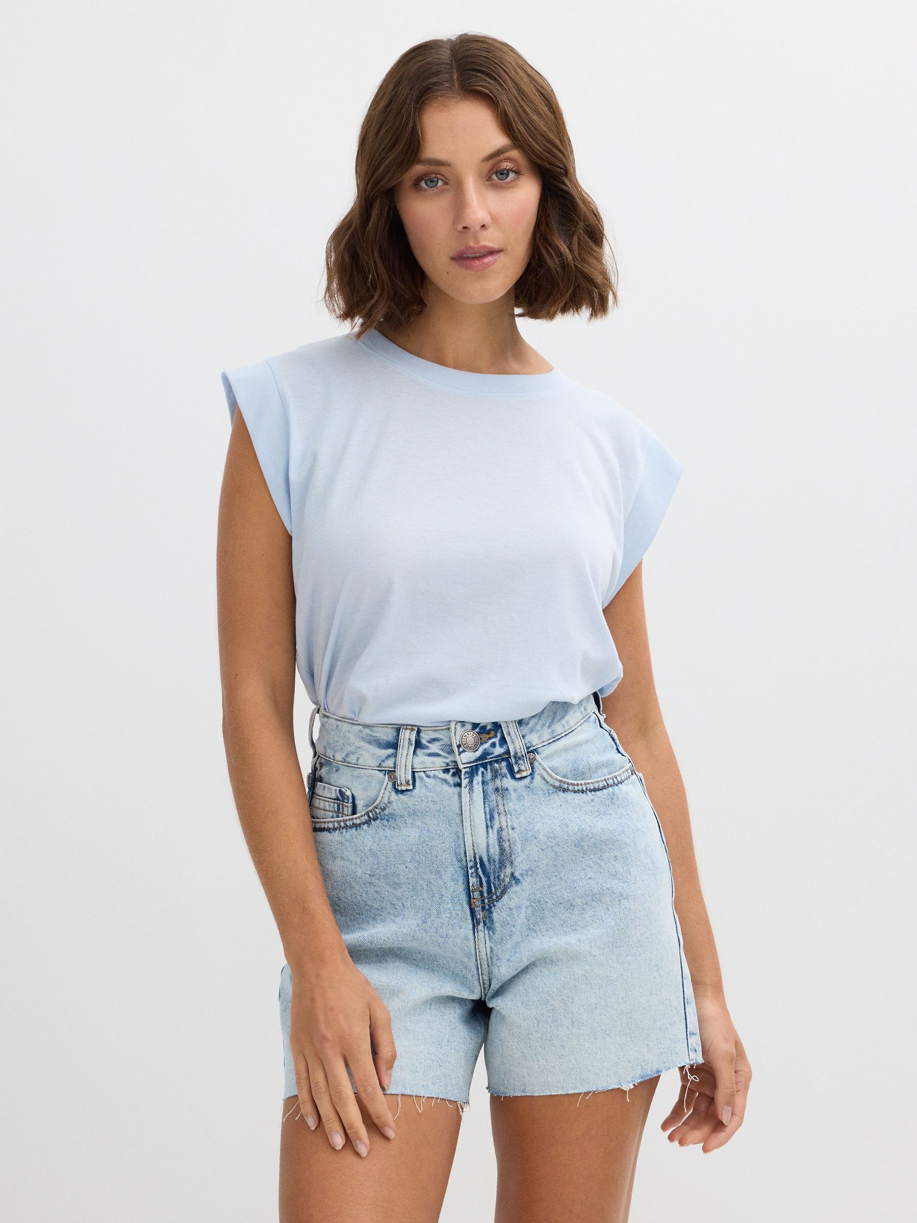 INSIDE Camiseta sin mangas oversize, Azul, L