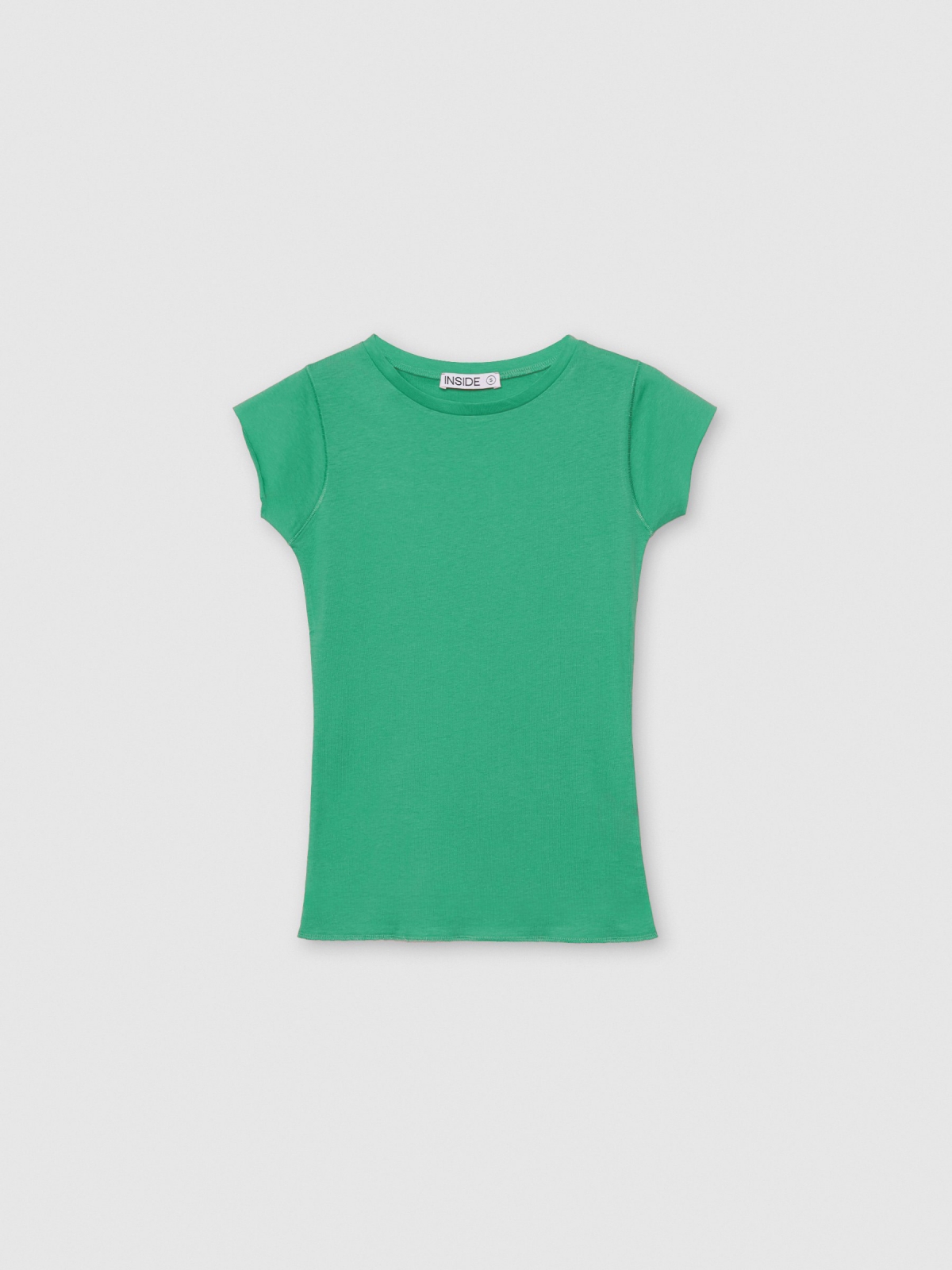 %Pto% Camiseta básica cuello redondo verde vista frontal