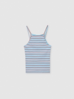 %Pto% Top halter rib rayas azul vista frontal