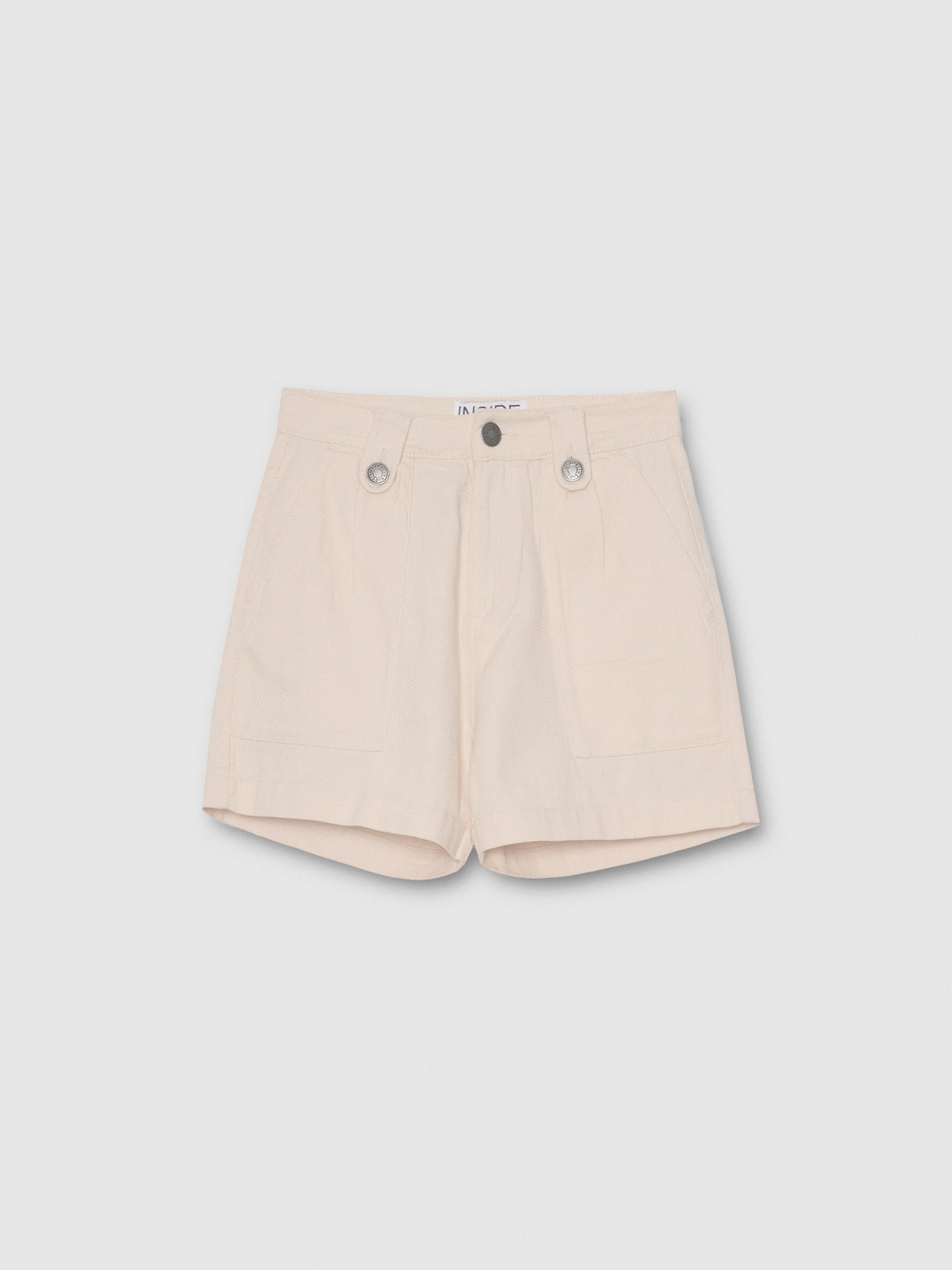  Short beige pinzas beige vista frontal