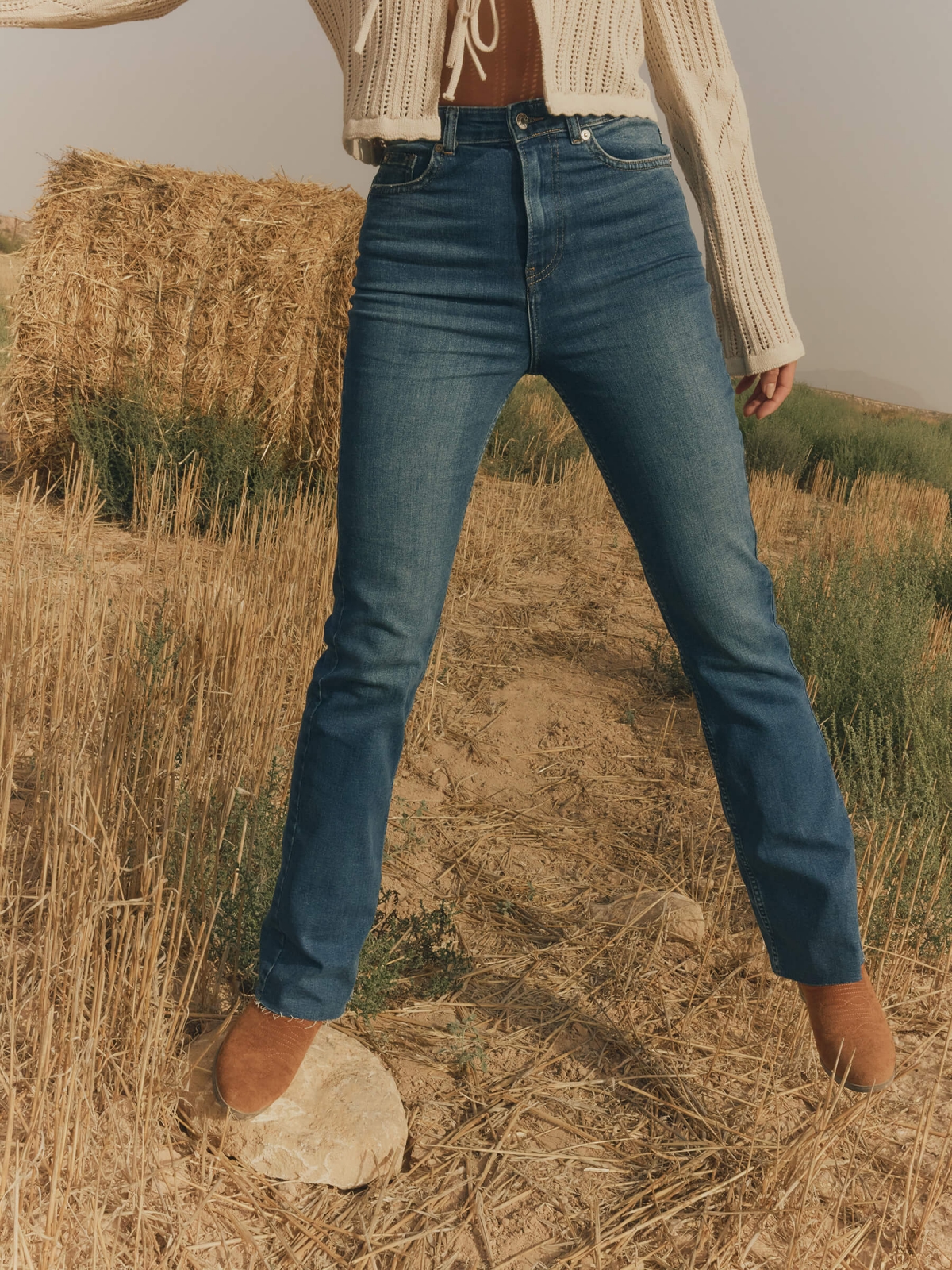 %New% Jeans flare azul escuro azul escuro